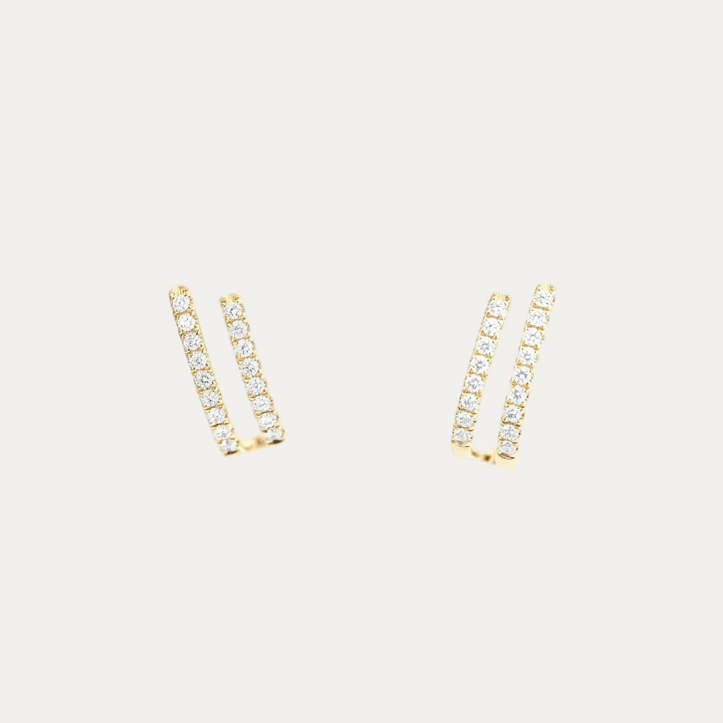 18k Gold 2-row Pavé Diamond Earrings, Pair-Patrea Jewelry,結婚珠寶 香港,尖沙咀 鑽石珠寶店,香港 GIA鑽石專門店,尖沙咀 訂造結婚戒指, Best jewelry store Tsim Sha Tsui, Tsim Sha Tsui diamond jewelry shop, jewelry showroom hk,輕婚紗首飾, 婚禮耳環,新娘首飾,婚戒推薦, bridal jewelry hk, 18k white gold diamond jewelry,一 卡 鑽石 幾多 錢,買 求婚 戒指,一 卡 鑽石 多少 錢,求婚 戒指 預算,一 卡 鑽石 戒指 價錢,gia 證書,香港 鑽石, natural diamond ring hk, 天然鑽石戒指 香港,求婚 戒指 香港, 鑽戒 訂造, 求婚 一 卡