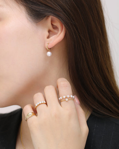 18k金輕奢鑽石排戒 18k Gold 0.60ct Round Diamond Eternity Ring 18K黃金星芒印戒 18k Yellow Gold Lumiere Signet Ring