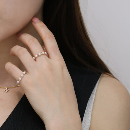 18k Rose Gold Baby Akoya Pearl Ring 18k 玫瑰金阿古屋珍珠戒指