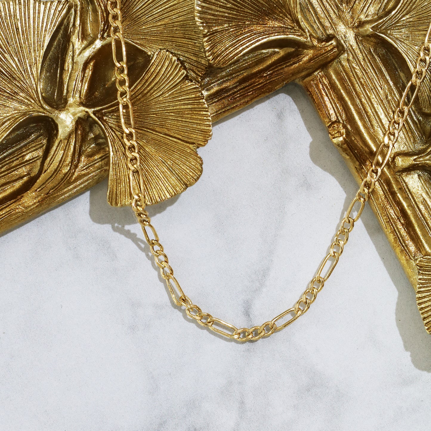 18k Yellow Gold Figaro Chain Necklace 18k黃金Figaro頸鏈