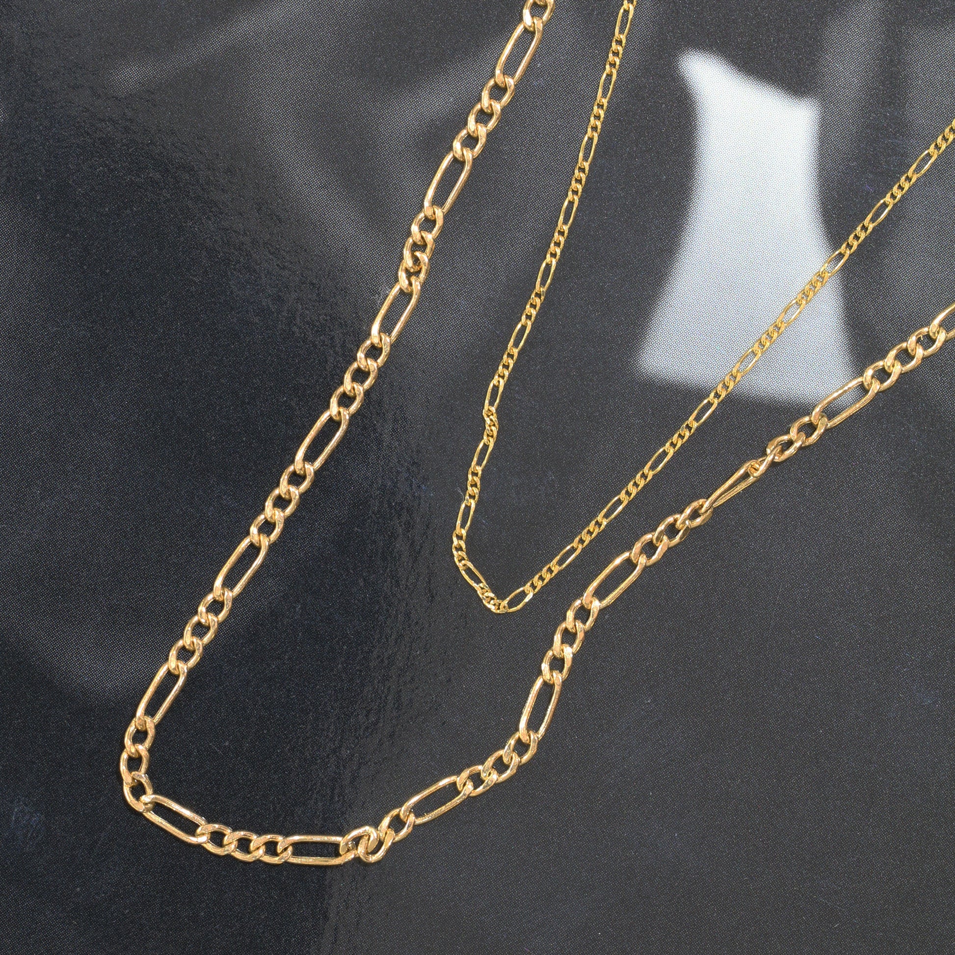 18k Yellow Gold Figaro Chain Necklaces 18k黃金Figaro頸鏈