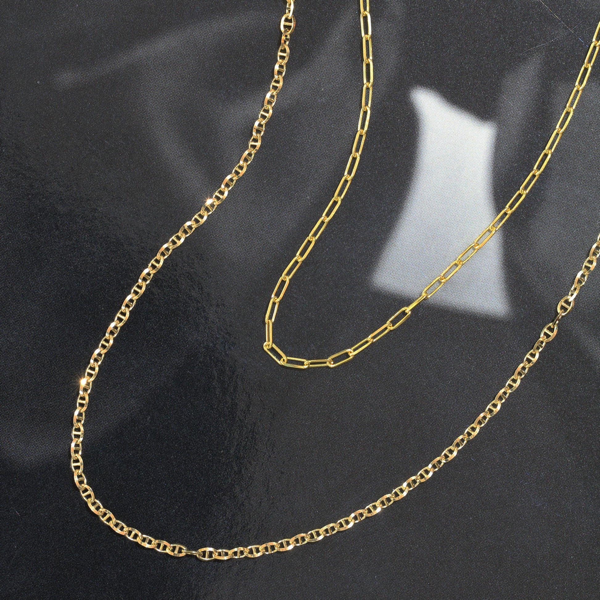 18k黃金迷你Paper Clip頸鏈 18k Yellow Gold Mini Paper Clip Chain Necklace 