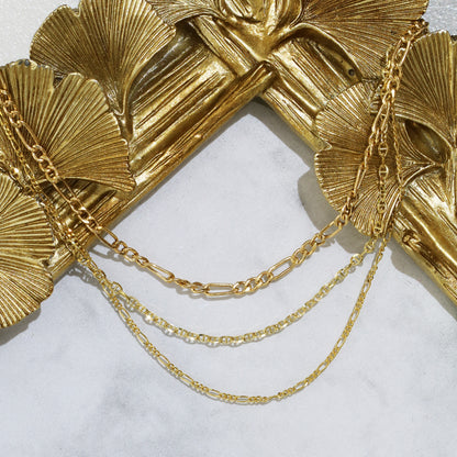 18k Yellow Gold Chain Necklace 18k黃金頸鏈