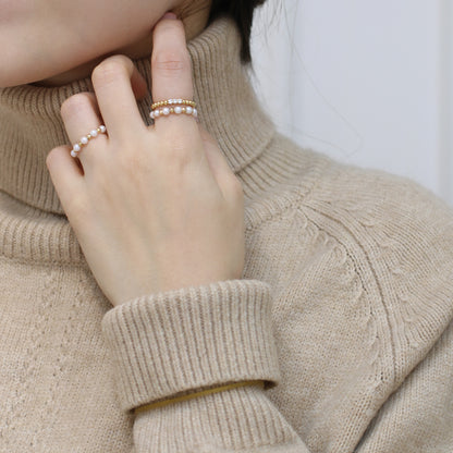18k Rose Gold Baby Akoya Pearl Ring 18k 玫瑰金阿古屋珍珠戒指 