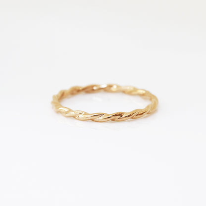 玫瑰金麻花扭紋鑽石戒指 Rose Gold Twisted Diamond Ring
