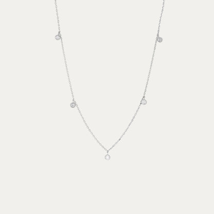 18k Gold 5-stone Bezel Set Diamond Necklace