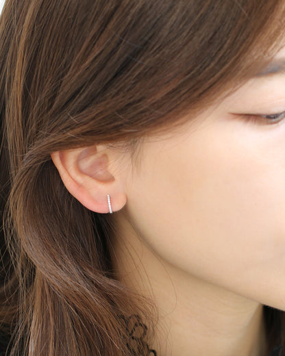 18k Gold 9.5mm Pavé Diamond Huggie Earrings, Single or Pair