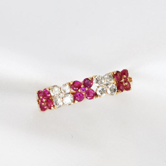 18k玫瑰金粉紅藍寶石戒指0.88ct 18k Rose Gold Pink Sapphire Clover Ring