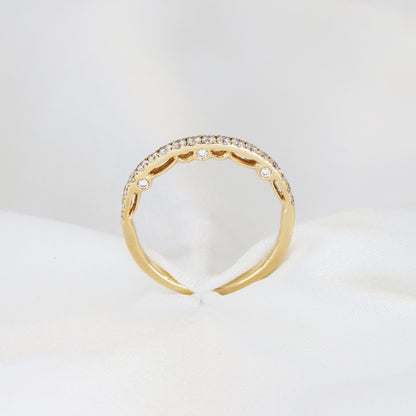 18k玫瑰金三面鑽石蕾絲戒指 18k Rose Gold 3-Sided Lace Eternity Diamond Ring