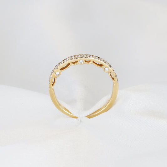 18k玫瑰金三面鑽石蕾絲戒指 18k Rose Gold 3-Sided Lace Eternity Diamond Ring