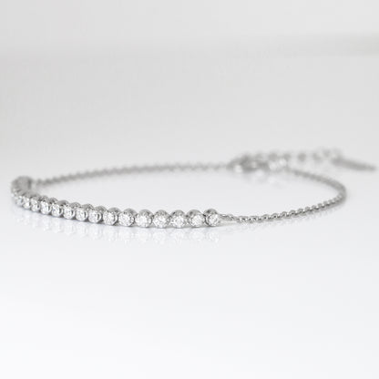 0.25ct Round Diamond Half Tennis Bracelet (White/Rose/Yellow Gold)
