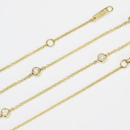 18k Gold 5-stone Bezel Set Diamond Necklace