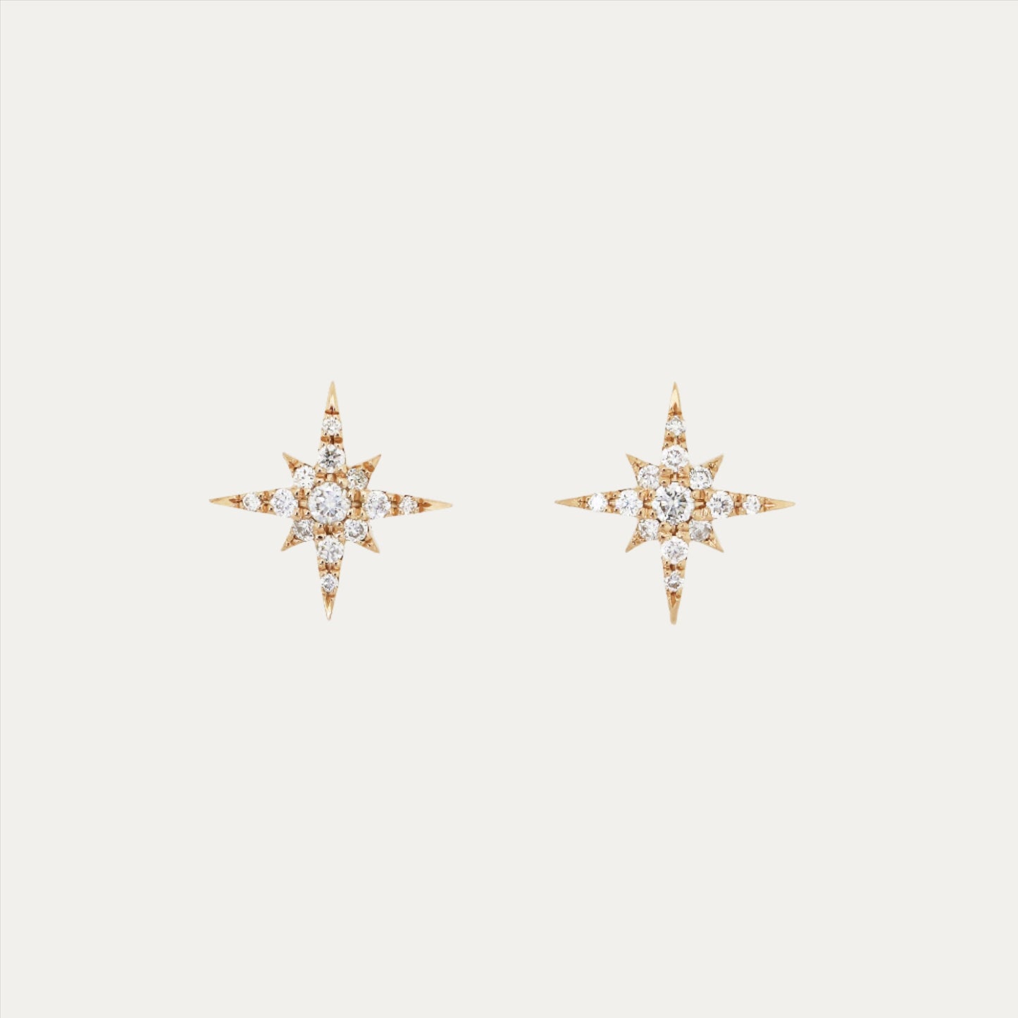 18k White/Rose Gold Meteorites Diamond Earrings, Pair