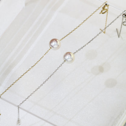 18k Gold 7.5-8mm Akoya Adjustable Bracelet 18k金 7.5-8mm日本Akoya珍珠手鍊