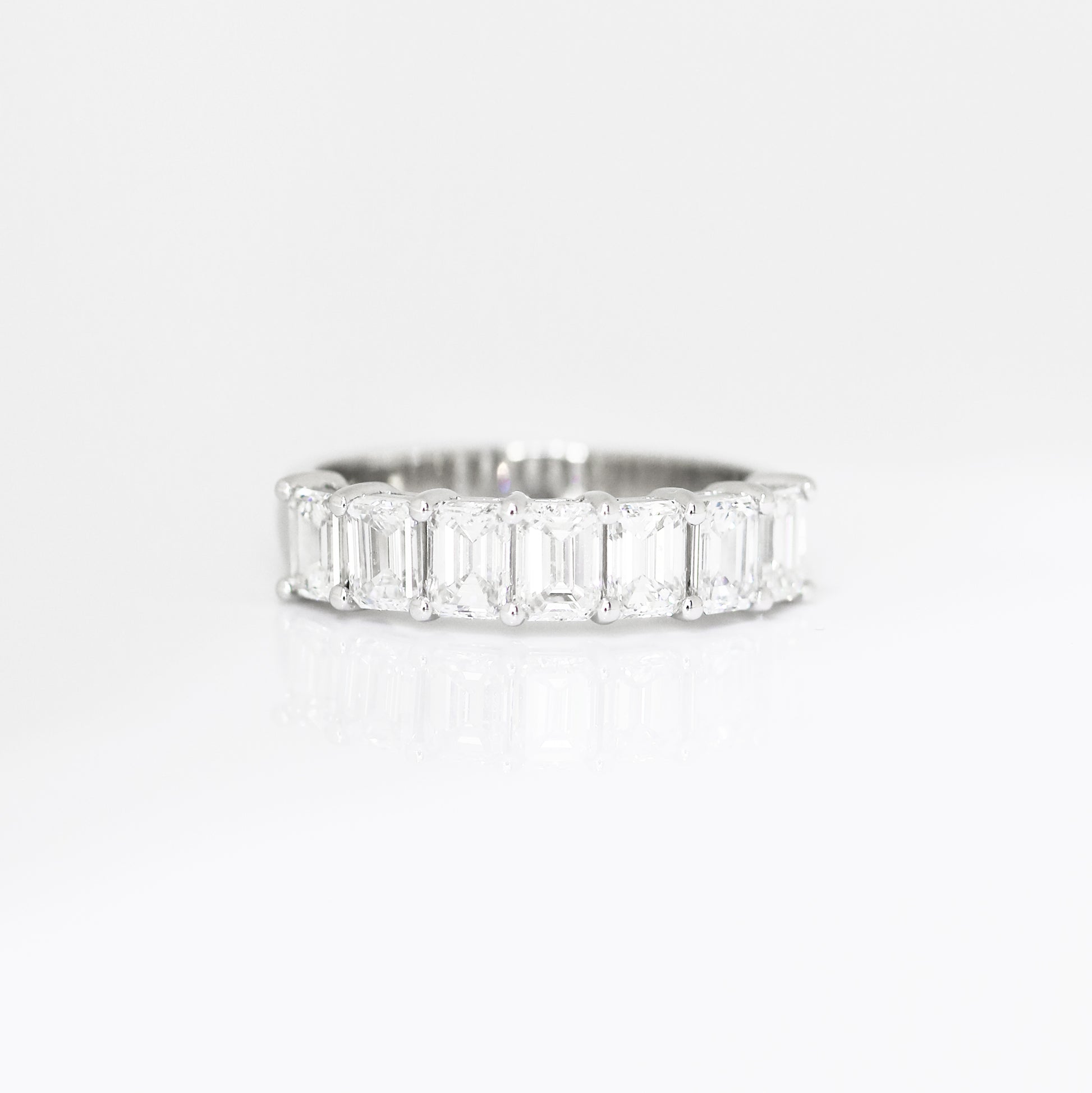 18k白金祖母綠切割鑽石排戒指 18k White Gold 1.75ct Emerald Diamond Ring