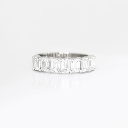 18k白金祖母綠切割鑽石排戒指 18k White Gold 1.75ct Emerald Diamond Ring