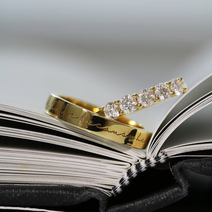 18k Gold Love Message Engraved Ring