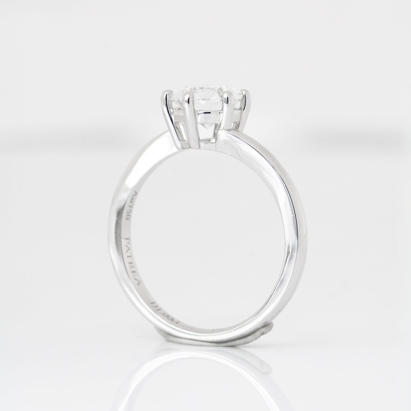 Azalea Solitaire 18k White Gold 6-Prong twisted Band Round Brilliant Diamond Engagement Ring Setting 18k白金六爪扭臂求婚鑽石戒指款式