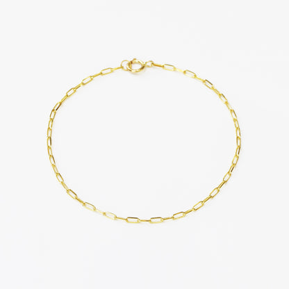 18k Yellow Gold Mini Paper Clip Bracelet 18k 黃金迷你圈圈手鏈