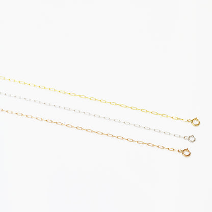 Mini Paper Clip Bracelet (White/Rose/Yellow Gold)