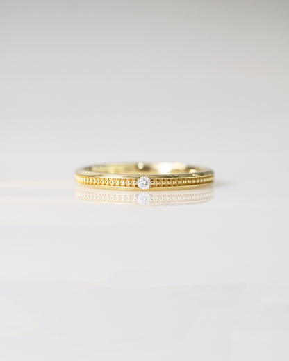 My One and Only 18k Yellow / White Gold Beaded Wedding Rings
結婚對戒／情侶對戒
18k白金/黃金轆珠邊工藝手工戒指