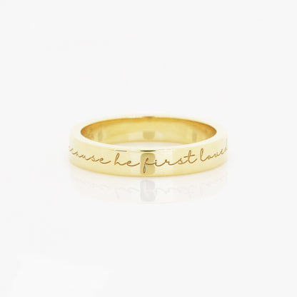 18k Gold Love Message Engraved Ring
