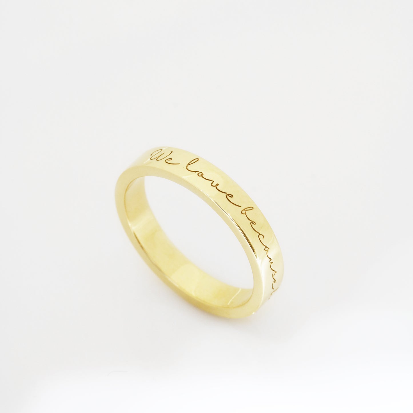 18k Gold Love Message Engraved Ring