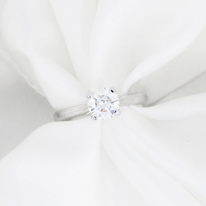 Arum Solitaire 18k White Gold 4-Prong Round Brilliant Diamond Engagement Ring Setting 18k白金四爪清鑲求婚鑽石戒指款式
