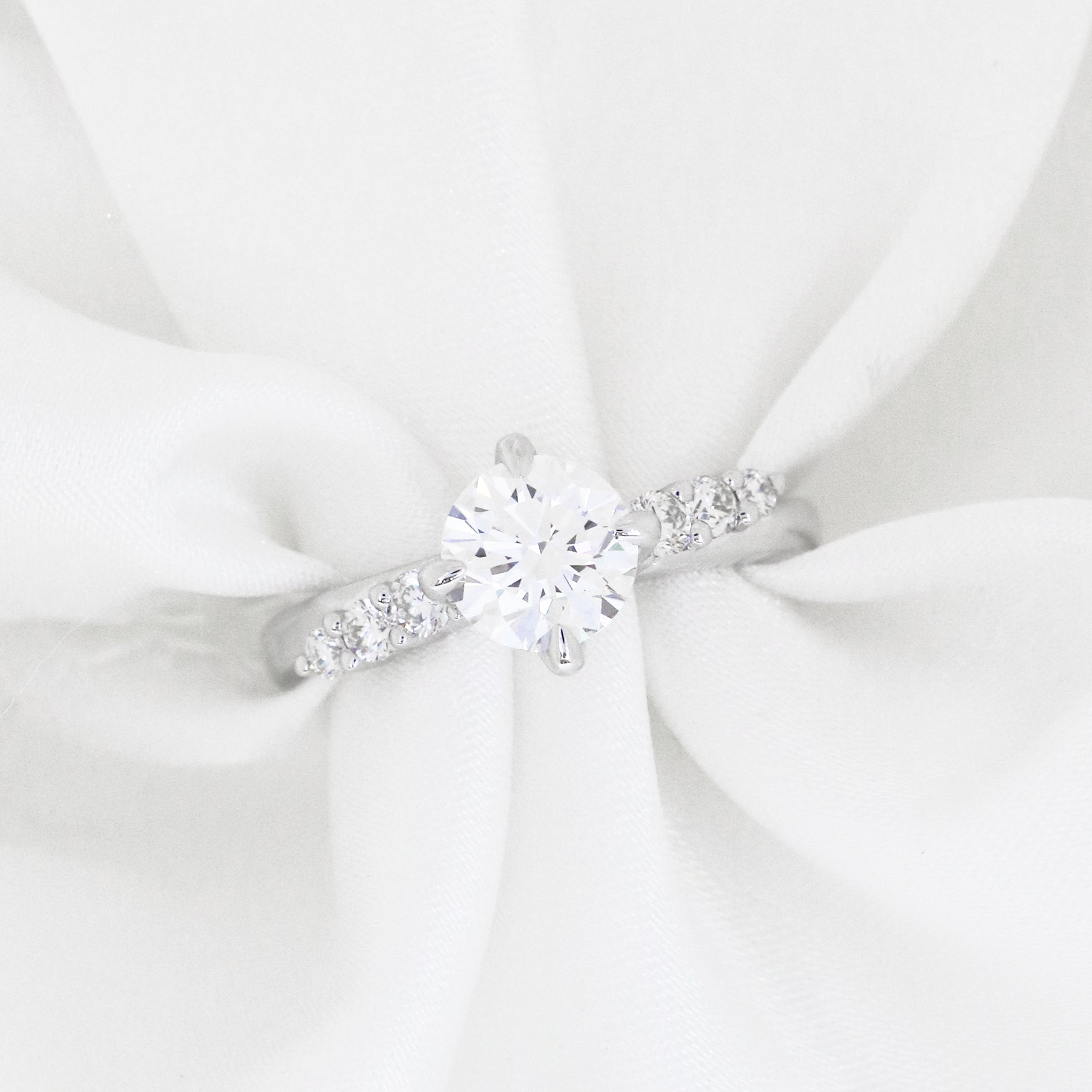 Daphne Vintage 18k White Gold 4-Prong Engagement Ring Setting 18k白金四爪復古求婚鑽石戒指款式