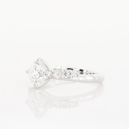 Daphne Vintage 18k White Gold 4-Prong Engagement Ring Setting 18k白金四爪復古求婚鑽石戒指款式