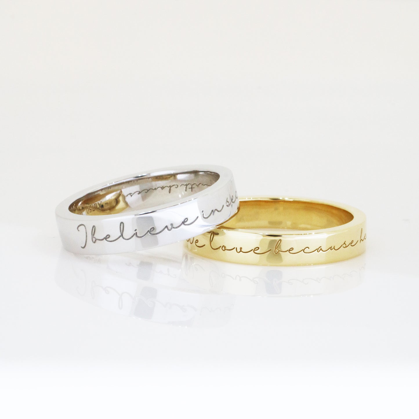 18k Gold Love Message Engraved Ring