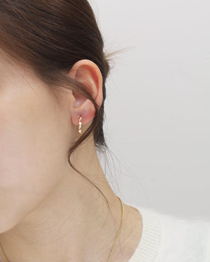 18k Rose Gold Heart Huggie Earrings, Pair