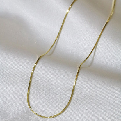 18k Gold Chain Snake Bone Necklace (White/Rose/Yellow Gold)
