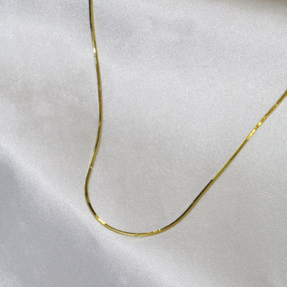 18k Gold Chain Snake Bone Necklace (White/Rose/Yellow Gold)