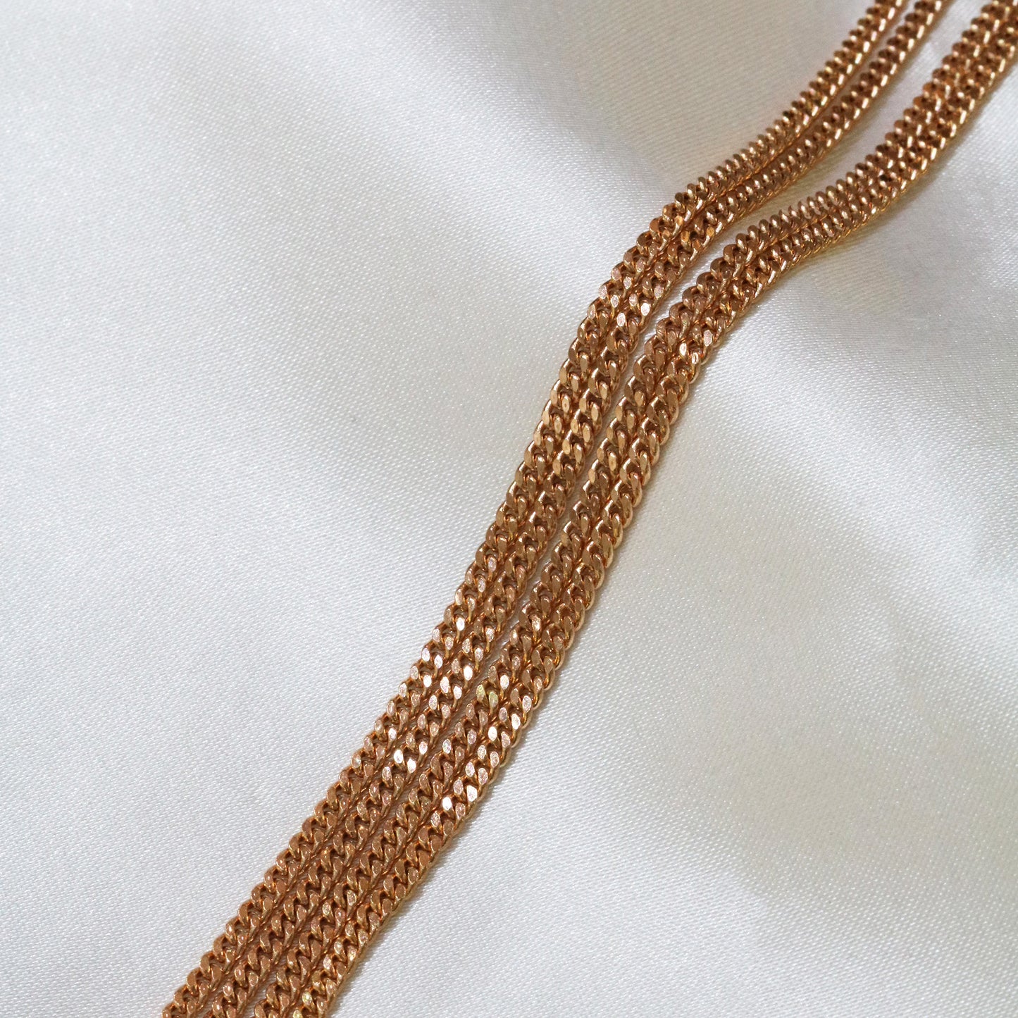 18k Gold 2.2mm Cuban Chain Necklace (White/Rose/Yellow Gold)