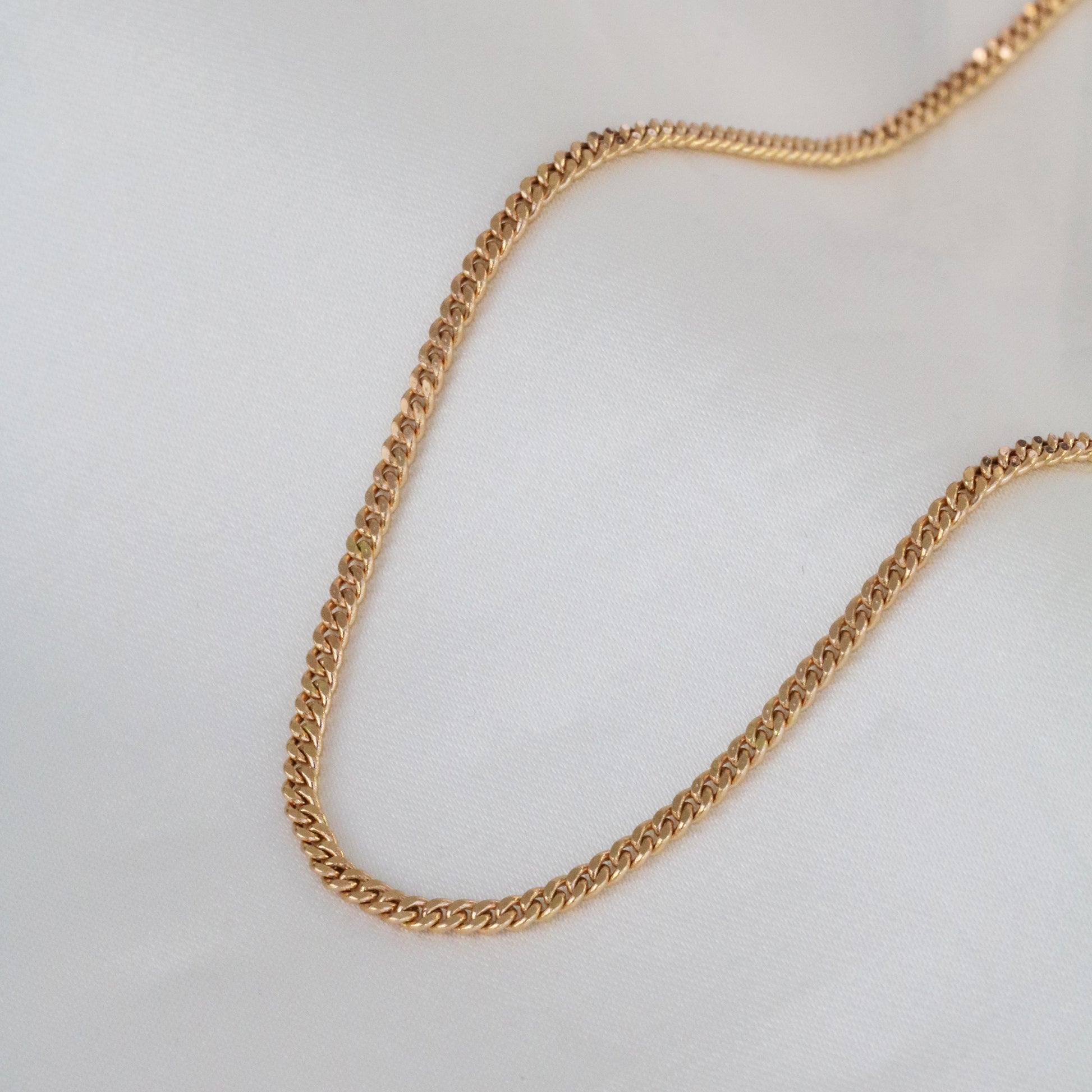 18k Rose Gold 2.2mm Cuban Chain Necklace 18k玫瑰金古巴頸鏈