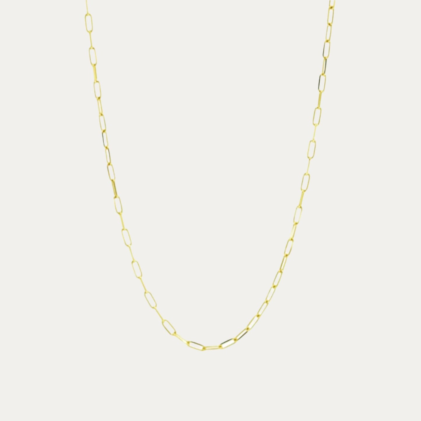 18k黃金迷你Paper Clip頸鏈 18k Yellow Gold Mini Paper Clip Chain Necklace