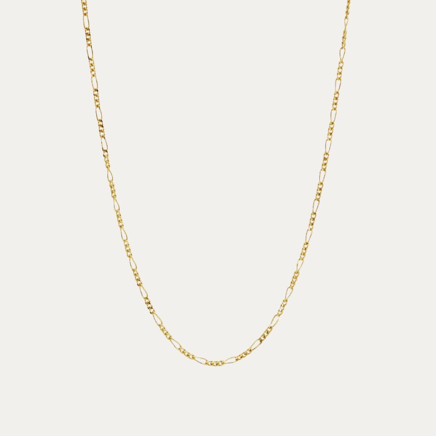 18k Yellow Gold Mini Figaro Chain Necklace 18k黃金迷你Figaro頸鏈