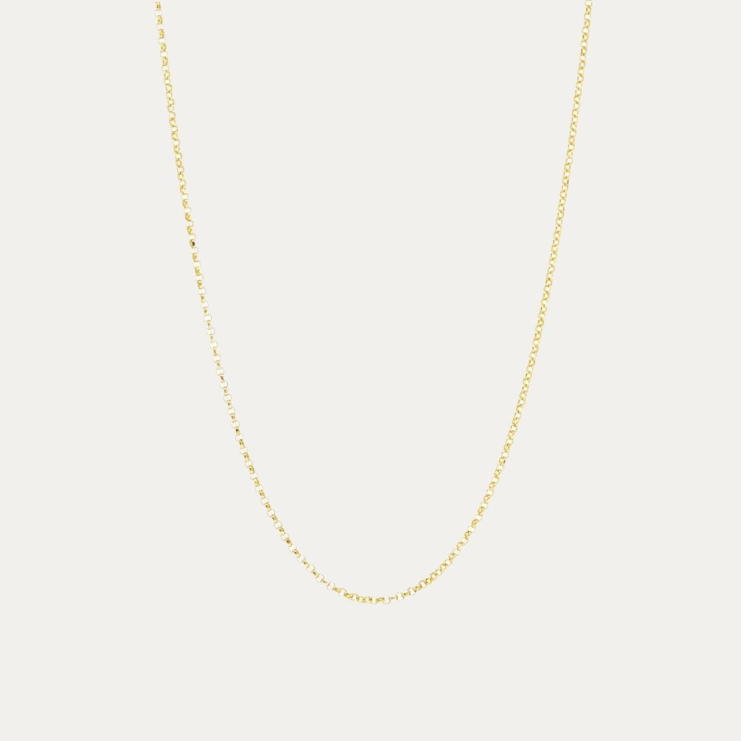 18k Yellow Gold Round Chain Necklace 18k黃金迷你圓圈頸鏈
