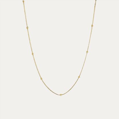 18k Yellow Gold Beaded Adjustable Necklace