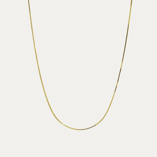 18k Gold Chain Snake Bone Necklace (White/Rose/Yellow Gold)