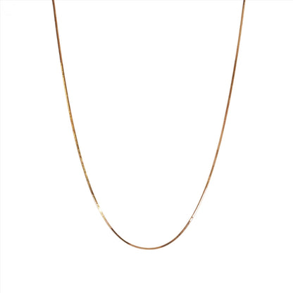 18k Gold Chain Snake Bone Necklace (White/Rose/Yellow Gold)