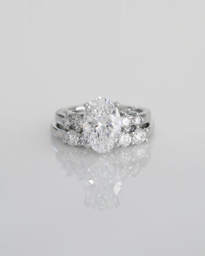 18k White Gold 4-Prong Oval Brilliant Diamond Engagement Ring 18k白金四爪蛋形橢圓形求婚鑽石戒指