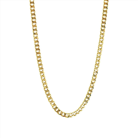 18k Gold 2.8mm Cuban Chain Necklace (White/Rose/Yellow Gold)