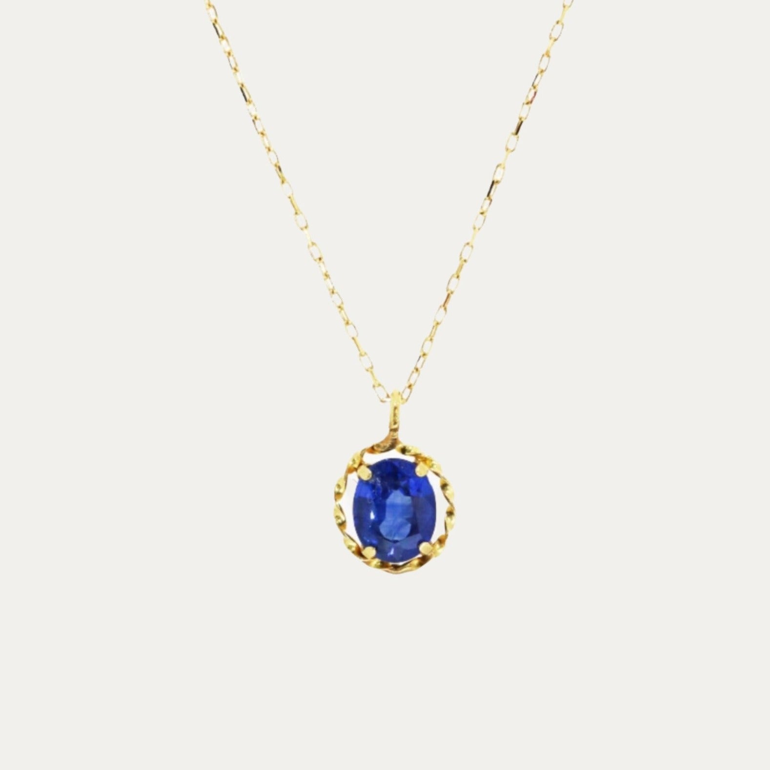 14K Yellow Gold Montana Sapphire Necklace - Josephs Jewelers