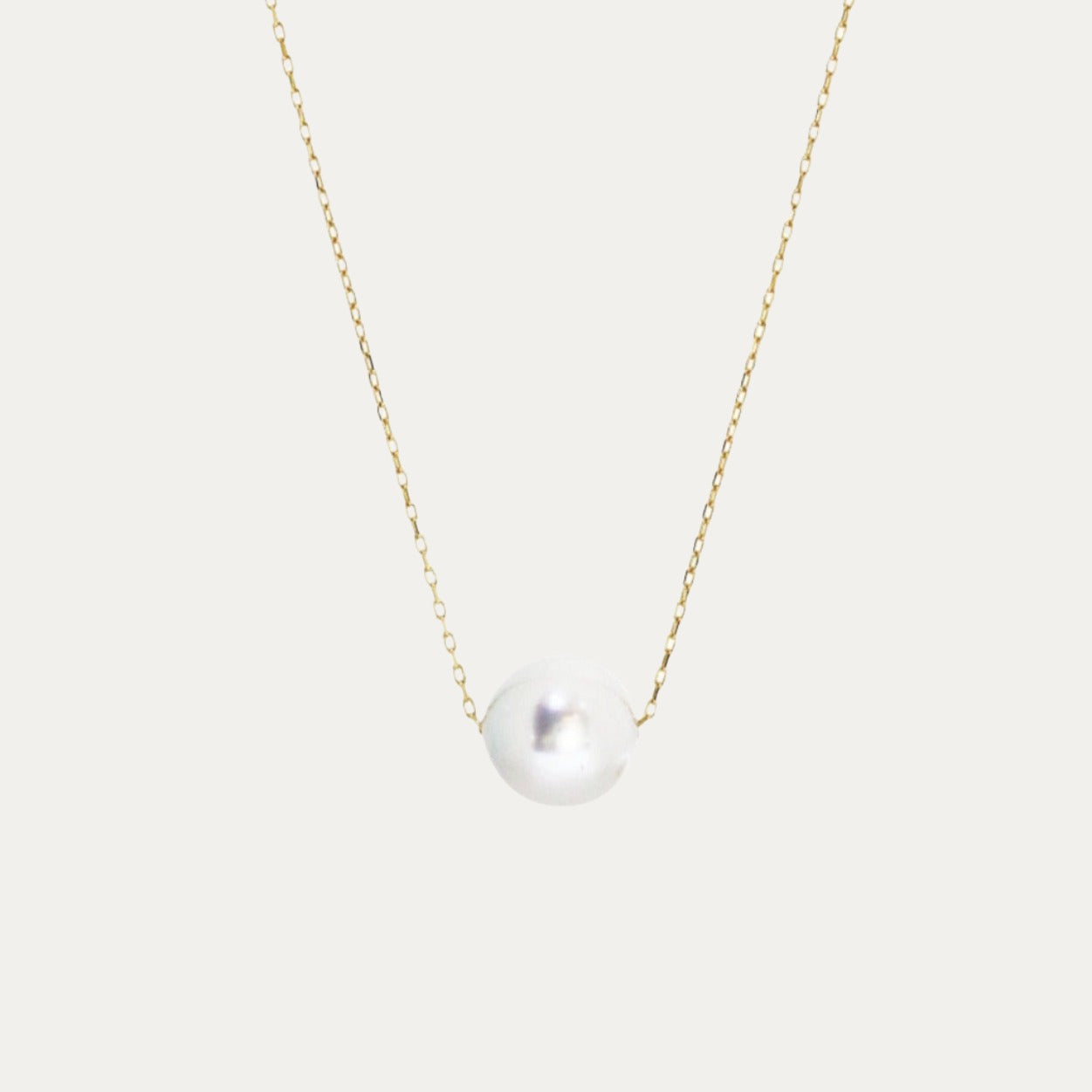 18k Yellow Gold Madama Pearl Necklace (Adjustable)
