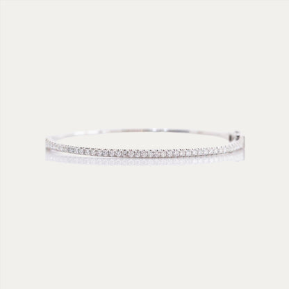Classic Half Eternity Diamond Bangle (White/Rose/Yellow Gold)