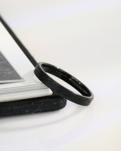 18k黑金配黃金樹紋戒指 Tree Pattern Ring