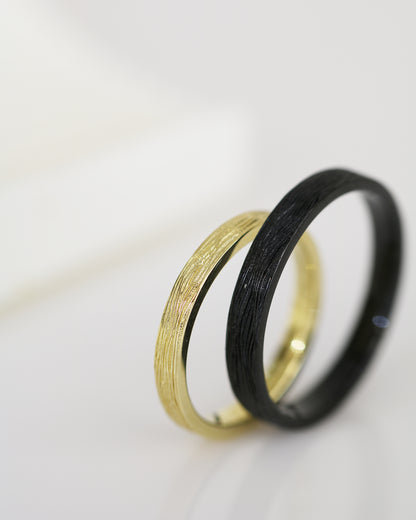 18k黑金配黃金樹紋戒指 Tree Pattern Ring