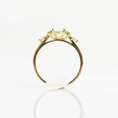 Euphorbia Vintage 18k Yellow Gold 4-Prong Oval Diamond Engagement Ring Setting 18k黃金四爪復古求婚鑽石戒指款式